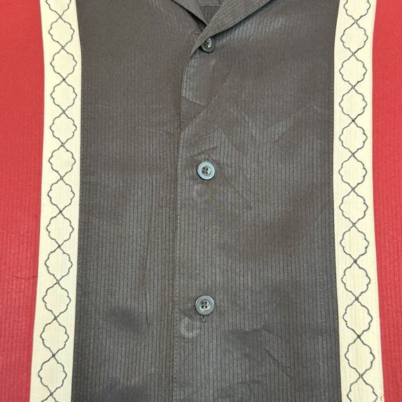 The Havanera Company Men's Shirt Size 3XLT Bowling Button Up Shirt Black Red - Picture 5 of 16